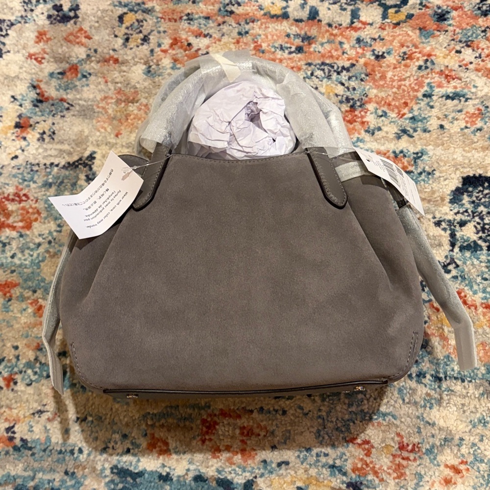 NWT Kate Spade NY â ď¸ Dumpling Suede Small Satchel Gray Leather Hare Grey New - Picture 9 of 13